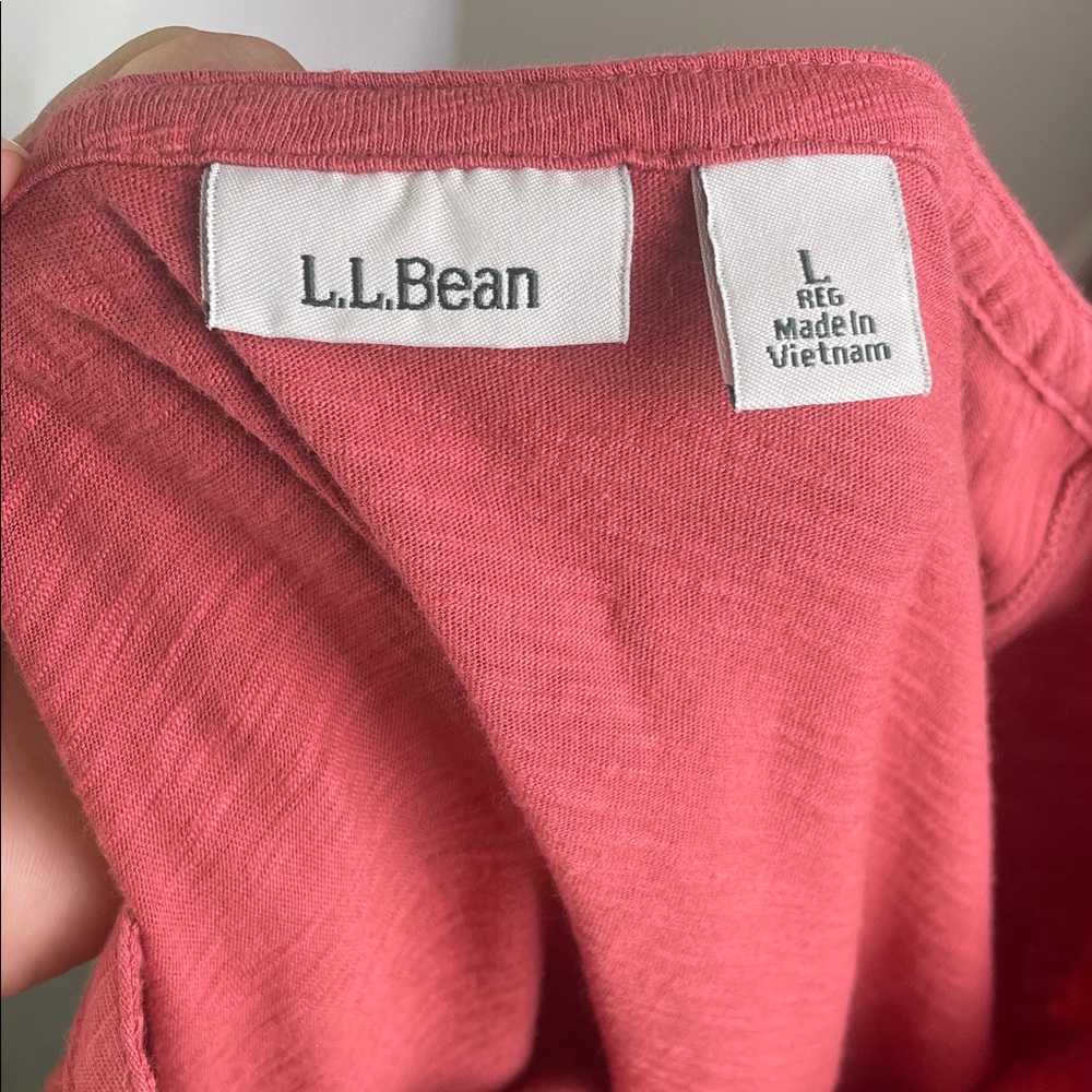 L.L. Bean Women's Rust Red Split-Neck 3/4 Sleeve Top - Picture 2 of 8